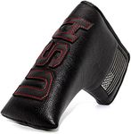 Barudan Golf Black Putter Headcover Covers Cover for Blade Style Putters, Magnetic USA Flag Blade Putter Headcovers with Magnet for Men