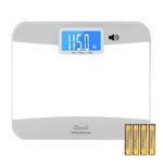 LEEPENK Talking Scales for Body Weight, Highly Accurate Digital Talking Bathroom Scale with Large LCD Screen, Auto On & Off, Talking Scales for Visually Impaired or Elderly, Includes Batteries, 551 Lb