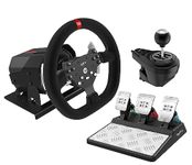 PXN V10 Force Feedback Steering Wheel Detachable Racing Wheel 270/900 Degree Race Steering Wheel with 3-Pedals and Shifter Bundle for PC, PS5,PS4,Xbox One, Xbox Series X/S