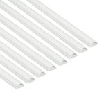 D-Line Mini Cable Trunking 8-Pack, Half Round Cable Cover, Paintable, Self-Adhesive Wire Cover, Hide TV Wires, Cable Management - 8x 30mm (W) x 15mm (H) x 1-meter Lengths (8-Meter) - White