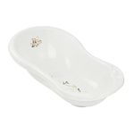 keeeper Winnie Ergonomic Baby Bath Tub with Plug, for 0 to 12 Months, 84 cm, Maria, White