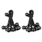 Vashly 30 Pack Ball Bungee Cords 6 inch Black BallsHeavy Duty Versatile Tarp Tie Down Strap Cord,for Holding Camping Tents Cargo Canopy Pool Cover Holding Wire and Hoses