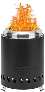 COOZOOM Portable Table Top Fire Pit: 5.5" Stainless Steel Mini Outdoor Stove with Stand, Low Smoke Burning Tabletop Firepit Fueled by Pellets or Wood, for Urban & Suburbs Outside Camping Black