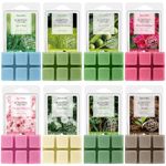 Spring Scented Wax Melts, Soy Wax Melts, Holiday Scent Wax Cubes/Tarts for Burner - Cherry Blossom, Gardenia, Rose Geranium, After Rain, Fresh Cut Grass, Sweet Pea, Bamboo, Earth, 8x75g