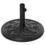 Outsunny 13kg Round HDPE Parasol Base Sun Umbrella Concrete Weight Stand Holder Patio Outdoor Garden Black