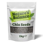 Nature's Balance Chia Seeds 1kg | Raw Black Chia Seeds | Source of Omega 3 & Fibre