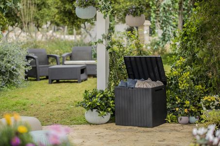 Keter City 113L Outdoor Storage Box – Grey Wood Effect, Weather Resistant
