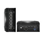 NEOSMAY Fanless POE in Mini PC Barebone with 12th Gen N100 CPU,Firewall Router Mini Computer 4 * 2.5Gbe i225 LAN Ports Micro Firewall Appliance, USB-C/5*USB/HD+DP, 5G/4G SIM Slot(No 4G/5G Module)