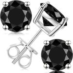 Black Moissanite Earrings Screw Bac