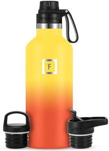 IRON °FLASK Botella de Agua para Deportes de Boca Estrecha - 32 oz, 3 Tapas (Tapa de Pico), Acero Inoxidable con Aislamiento al vacío, frío Caliente, Fuego Moderno de Doble Pared