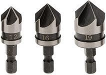 AASONS Hex Shank 1/4-inch Countersink Power Drill Bit Bore Set Of 3 for Wood, Plastic And Soft Metal 12,16 & 19mm