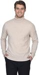 State Fusio Turtleneck Merino Wool Sweater - Long Sleeve Pullover for Men Made with Merino Wool Sourced from Inner Mongolia Goats - Soft, Lightweight & Versatile (Pale Vicuna, Medium)