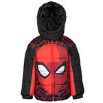 Marvel Avengers Spider-Man Little Boys Winter Coat Puffer Jacket Red 7-8