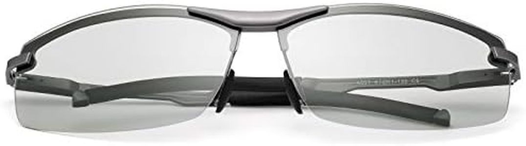 LJIMI Photochromic Sports Sunglasses with Polarized Lens for Men and Women Outdoor Driving Cycling Fishing 100% UV400 Protection Eyewear Anti Glare Eyeglasses Reduce Eye Fatigue Safety Glasses Shades