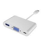 USB C to VGA Adapter Multiport USB-C Hub with Type C PD 60W Fast Charging and USB 3.0 for USB-C Thunderbolt 3 Port MacBook Pro, Retina, Air, etc to VGA Monitor, Projector and More