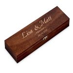 Maverton Wooden Wine Box with Engraving - Wine Storage Box for Couples - Decorative Wine Bottle Holder for Newlyweds - for Wedding - Wine Box for Anniversary - Names