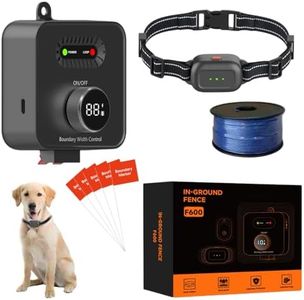 Barktec Advanced Hidden Electronic Dog Fence, Dogs Training Collar Containment System Outdoor Advanced with Beep Vibration Shock 3 Modes Rechargeable Waterproof Covers Up to 100 Acres Boundary Set