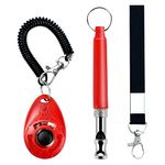 Woofy Pet Training Kit Pack of Ultrasonic High Pitch Frequency Whistle with Training Clicker and Bark Control Lanyard Training Kit Ideal for Dogs and Puppies (Multicolor)