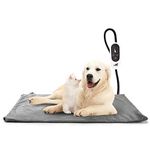 Toozey Dog Heat Pad Electric 70*40 cm, 4 Adjustable Timer & 6 Adjustable Temperature, Safe Pet Heating Pad Mat with Crystal Velvet Cover, Waterproof, Ideal for Whelping/Puppy/Middle Dogs and Cats, L