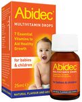 Abidec Kid Baby Multivitamin Drops – Aids Healthy Growth Contains Vitamin D, C and A – Suitable from Birth, Natural flavour and aroma, 25 ml