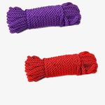 2 Pack All Purpose 32 feet 8mm(1/3inch) Diameter Soft Silk Rope Solid Braided Twisted Ropes,10m Durable and Strong All Purpose Twine Cord Rope String Thread Cord (Red Purple)