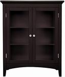 Teamson Home Madison Wooden Floor Cabinet with 2 Glass Doors, Espresso