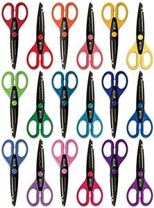 Better Office Products 18 Piece Decorative Edge Craft Scissors, 18 Colors and Edge Designs, 6 Inch Length, 2.5 Inch Blades, Assorted 18 Count Edger Scissors