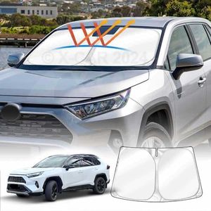 X-CAR Windshield Sun Shade Compatible with Toyota RAV4 2019-2024 Blocks UV Rays Foldable Custom Wind Screen Sun Visor Protector