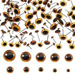 TOAOB 100pcs Deep Brown Glass Eyes Kits Craft Eyes 3mm to 12mm for Doll Making Needle Felting Crafts