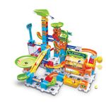 VTech Marble Rush Corkscrew Challenge, Construction Toys for Kids with 10 Marbles and 100 Building Pieces, Electronic Marble Run, Colour-Coded Building Toy, 4 Years +, English Version