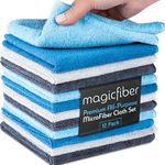 MagicFiber Microfiber Cleaning Cloth (12 Pack,13x13 in) - Thick, Soft, & Ultra Absorbent Reusable Microfiber Towel, Cleaning Rags, Micro Fiber Cloths or Dusting, Windows, Kitchenware, Cars & More!