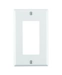 Leviton 80401-W 1-Gang Decora/GFCI Device Decora Wallplate, Standard Size, Thermoset, Device Mount (White)