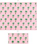 Playing It Forward Pink Palm Trees Golf Towel with Clip for Women and Men, Microfiber Waffle and Ball Towels, Set of 2