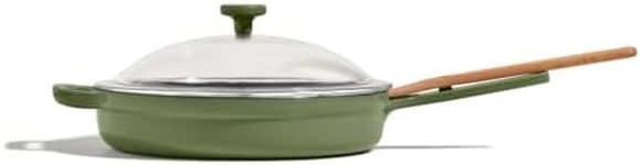 Our Place Cast Iron Always Pan | Premium Enameled, Toxin-Free Surface | 10-inch 8-in-1 Multifunctional Cookware System | Lid, Handle Covers | Heavy Duty Skillet | Oven & High Heat Safe | Sage