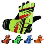 Warrior Gears Goalkeeper Gloves Kids, Football Goal Keepers Gloves for Kids, Goalie Gloves Kids with Double Wrist Protection, Kids Junior Goalkeeper Gloves - Yellow, 4 - For 7-9 Years Kids