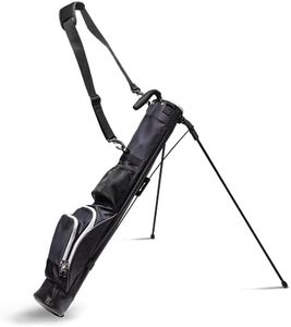 ProActive Sports | Sunday Stand Bag | Lightweight Shoulder Golf Bag | 3 Pockets, Speed Handle, and Padded Strap | Perfect for Driving Range, Par-3, Executive Courses (Black)