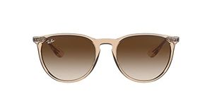 Ray-Ban RB4171 Erika Round Sunglasses, Transparent Light Brown/Brown Gradient Dark Brown, 54 mm