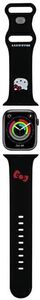 Hello Kitty HKAWLSCHBLK Watch Strap for Apple Watch 42/44/45/49 mm Black Silicone Kitty Head, Silicone