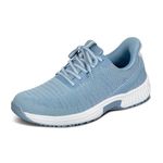 Orthofeet Women's Orthopedic Knit Kita Hands-Free Sneakers, Blue, 7 Medium