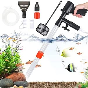 Kit de Limpiador de Grava para Acuario, Acuario Cambiador de Agua con Botón de Presión de Aire, Cambiador de Agua para Acuario Limpiador Cambio de Agua Lavado de Arena y Absorción de Heces