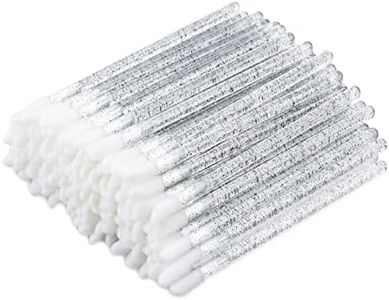 200PCS Crystal Disposable Lip Brushes Lipstick Applicator Lip Wands Makeup Beauty Tool Kits (Black)