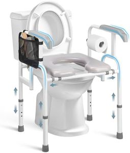Toilet Seat Riser for Seniors with Extended Forward Handle, 500 LBS Adjustable Toilet Seat Risers for Seniors,Handicap Toilet Seat with Handles, Raised Toilet Seat with Handles for Elderly,Pregnant