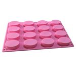 Allforhome 16 Cavities Oval Flexible Silicone Cake Baking Mold Cake Pan Muffin Cups Handmade Soap Moulds Biscuit Chocolate Ice Cube Tray DIY Mold