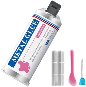KFFNHH Metal Glue, Clear Epoxy Glue, 2 Part AB Liquid Welding Filler, Waterproof and Heat-Resistant Heavy Duty AB Adhesive, Quick Repair Bonding Suitable for Metal, Plastic, Wood, Ceramic, Glass 1 pcs