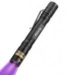 ALONEFIRE SV80 Mini 3W UV Flashlight 365nm Portable Ultraviolet Black Light Very Small for Minerals, Pet Urine Detector, Money Detection with 2 PCS AA Battery