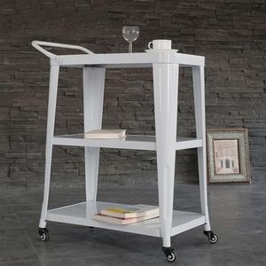 Utility Carts with Wheels,3-Tier Rolling Cart with Wheels, Multipurpose Heavy Duty Metal Utility Rolling Carts for Kitchen, Living Room,Office, Warehouse,33.7" x 24.6" x 13.8" (White)