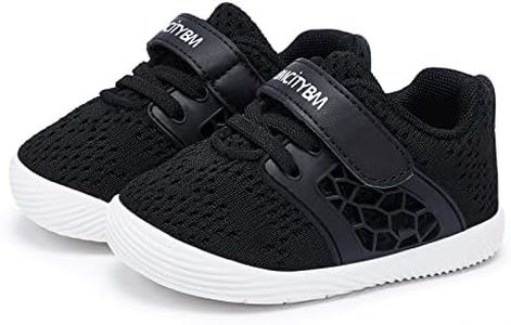 BMCiTYBM Baby Shoes Boys Girls Mesh Sneakers Infant Breathable Walking Shoes Lightweight Non-Slip First Walkers 6 9 12 18 24 Months Black Size 6-12 Months Infant