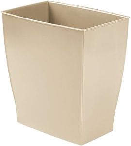 InterDesign Mono Rectangular Wastebasket Trash Can for Bathroom, Office, Kitchen - Taupe