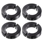 HARFINGTON 4pcs Shaft Collar for 1-1/4" Rod 2-1/16" OD 1/2" Width Black Oxide Plating Double Split Axle Clamp-On Collar with Set Screw