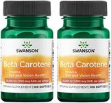 Swanson Beta-Carotene (Vitamin A) 25000 Iu (7500 mcg) 100 Sgels (2 Pack)